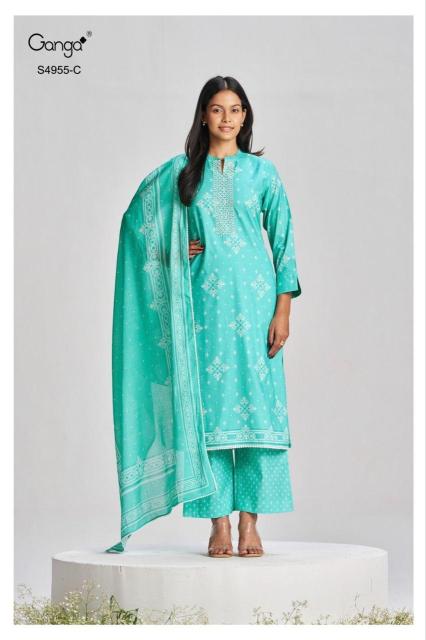 Ganga ibbani 4955 wholesale churidar dress material